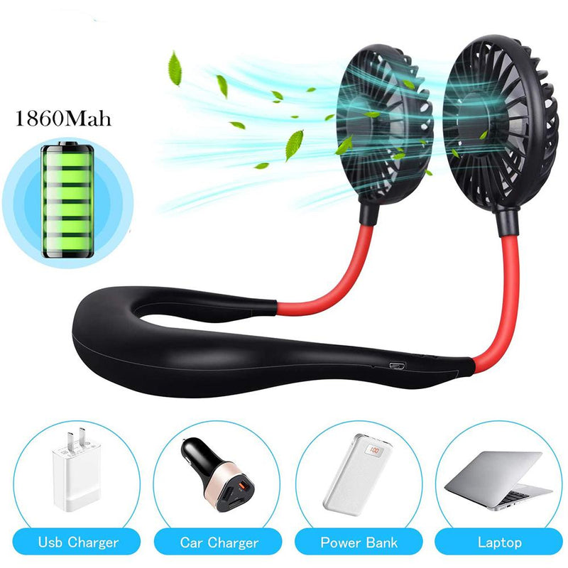 2-in-1 Hanging and Desktop Standing 360 Degree Adjustable Rechargeable Portable Neck Fan_5