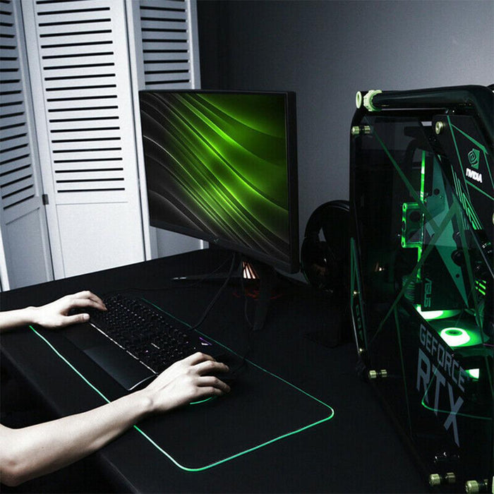 RGB LED Non-Slip Luminous Mouse Pad for Gaming PC Keyboard Cover Base Computer Mat_12