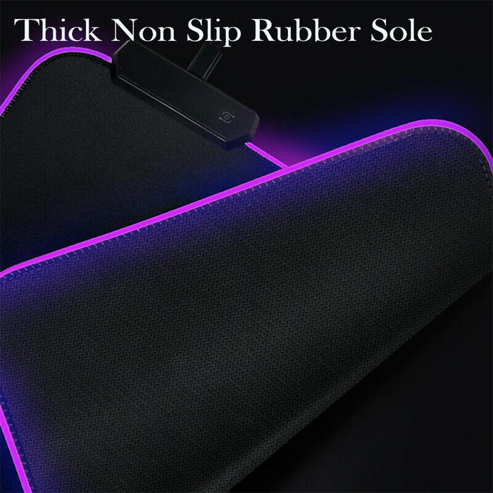RGB LED Non-Slip Luminous Mouse Pad for Gaming PC Keyboard Cover Base Computer Mat_8