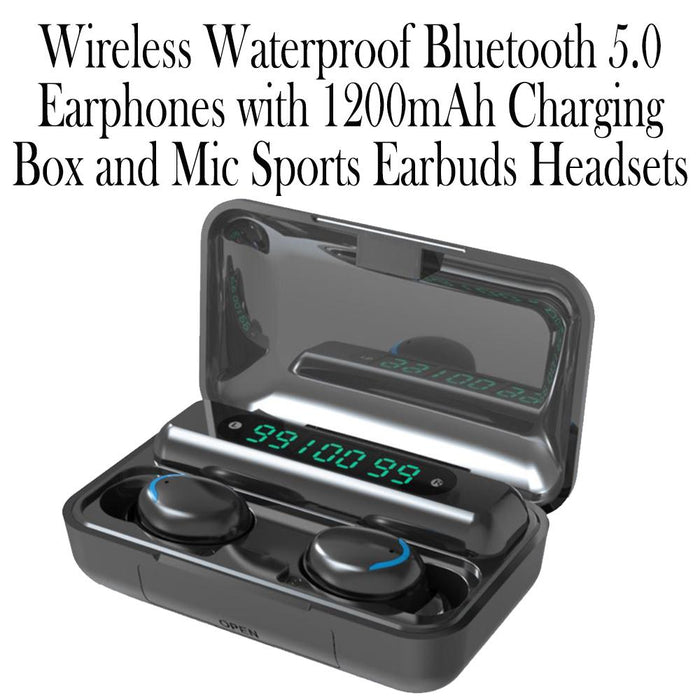 Wireless Waterproof Bluetooth 5.0 Earphones with 1200mAh Charging Box and Mic Sports Earbuds Headsets_9