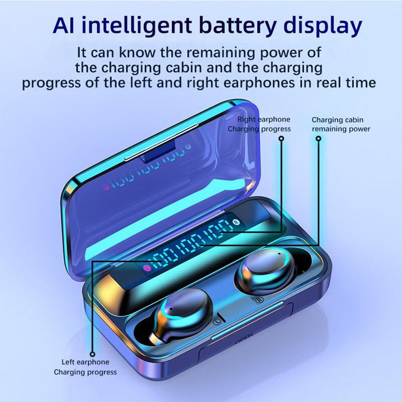 Wireless Waterproof Bluetooth 5.0 Earphones with 1200mAh Charging Box and Mic Sports Earbuds Headsets_14