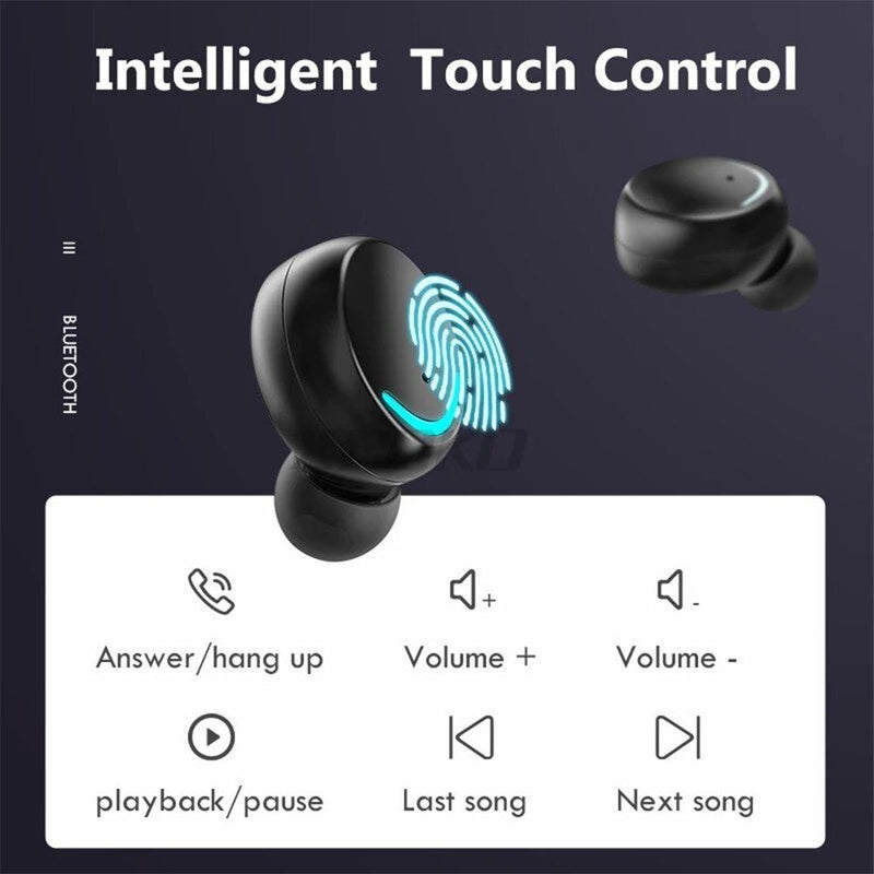 Wireless Waterproof Bluetooth 5.0 Earphones with 1200mAh Charging Box and Mic Sports Earbuds Headsets_2