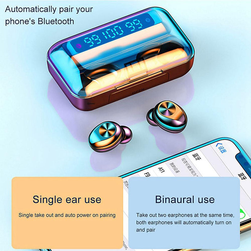 Wireless Waterproof Bluetooth 5.0 Earphones with 1200mAh Charging Box and Mic Sports Earbuds Headsets_4