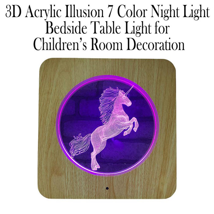 3D Acrylic Illusion 7 Color Night Light Bedside Table Light for Children’s Room Decoration_9