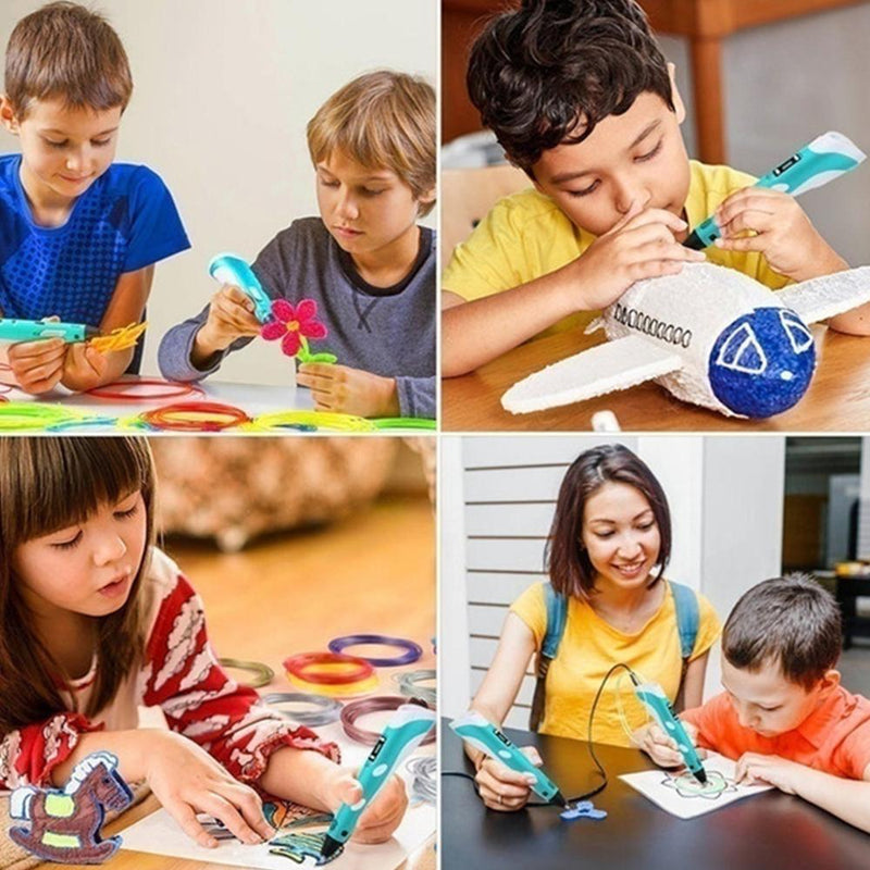 Magic 3D Printing Pen for Kids DIY Pen with LED Display and Filaments_9