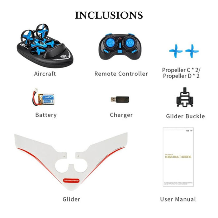 3-in-1 Remote Controlled Toy Drone Hover Glider for Land, Air, and Water_13
