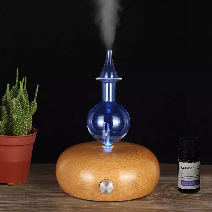 Essential Oil Glass Diffuser Oil & Fragrances Aromatherapy Wood Base Glass Diffuser_4