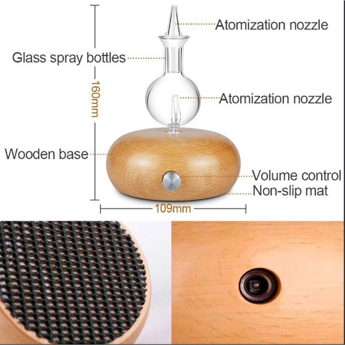Essential Oil Glass Diffuser Oil & Fragrances Aromatherapy Wood Base Glass Diffuser_9
