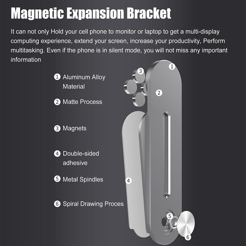 Laptop Side Mount Magnetic Mobile Holder Foldable Laptop Monitor Expansion Bracket_1