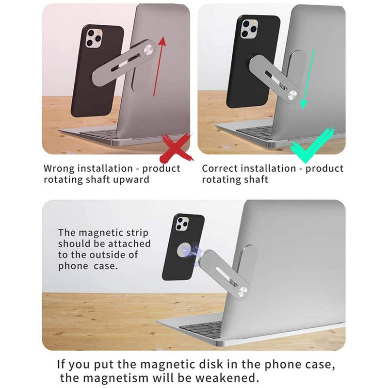 Laptop Side Mount Magnetic Mobile Holder Foldable Laptop Monitor Expansion Bracket_5