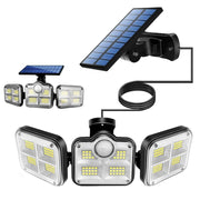 Solar Powered Three Head Motion Sensor Outdoor Solar Light 270 ° Wide Angle Wall Remote Lamp_2