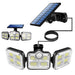 Solar Powered Three Head Motion Sensor Outdoor Solar Light 270 ° Wide Angle Wall Remote Lamp_2