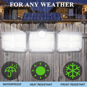 Solar Powered Three Head Motion Sensor Outdoor Solar Light 270 ° Wide Angle Wall Remote Lamp_3