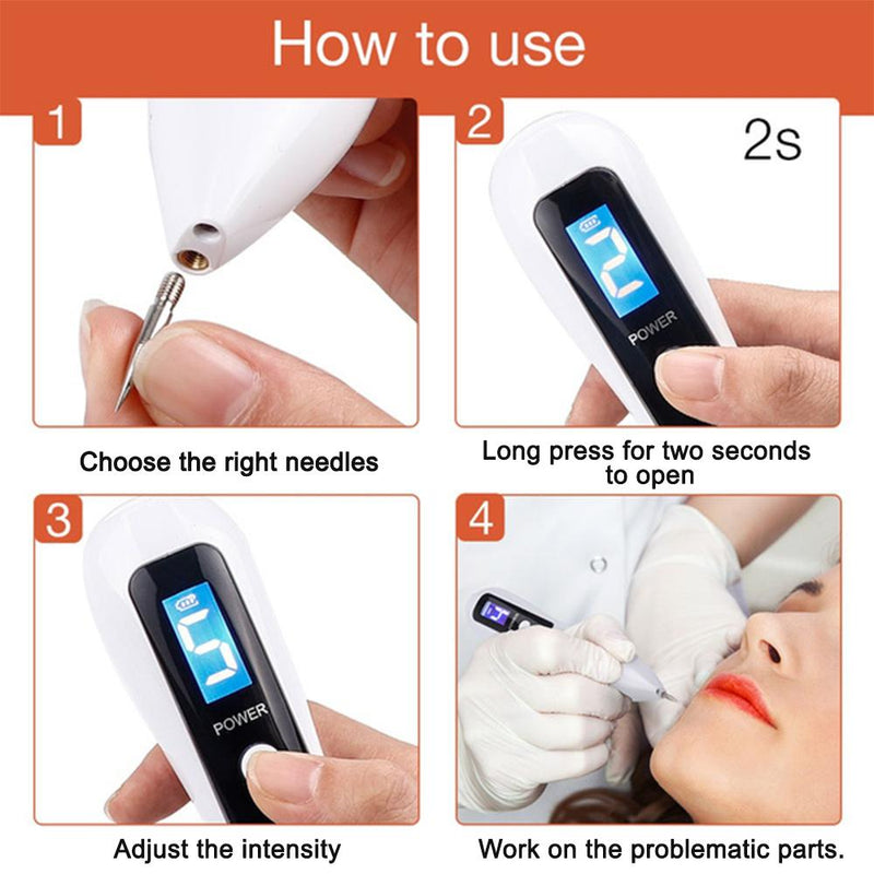 9 Speed USB Rechargeable Spotlight Mole Freckle and Spot Scanner and Remover Pen_2