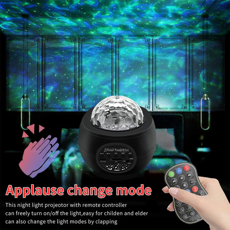 Colorful LED Star Night Light and Rotating Ocean Wave Projector and BT Musical Nebula Lamp_9