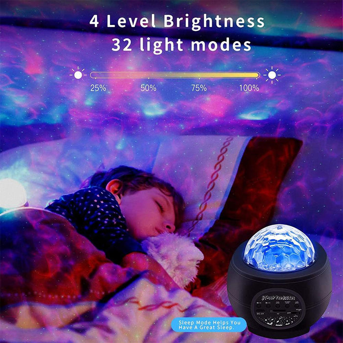 Colorful LED Star Night Light and Rotating Ocean Wave Projector and BT Musical Nebula Lamp_11