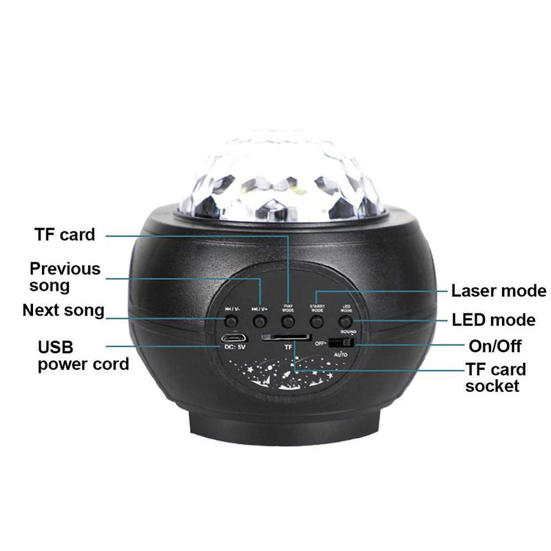 Colorful LED Star Night Light and Rotating Ocean Wave Projector and BT Musical Nebula Lamp_3