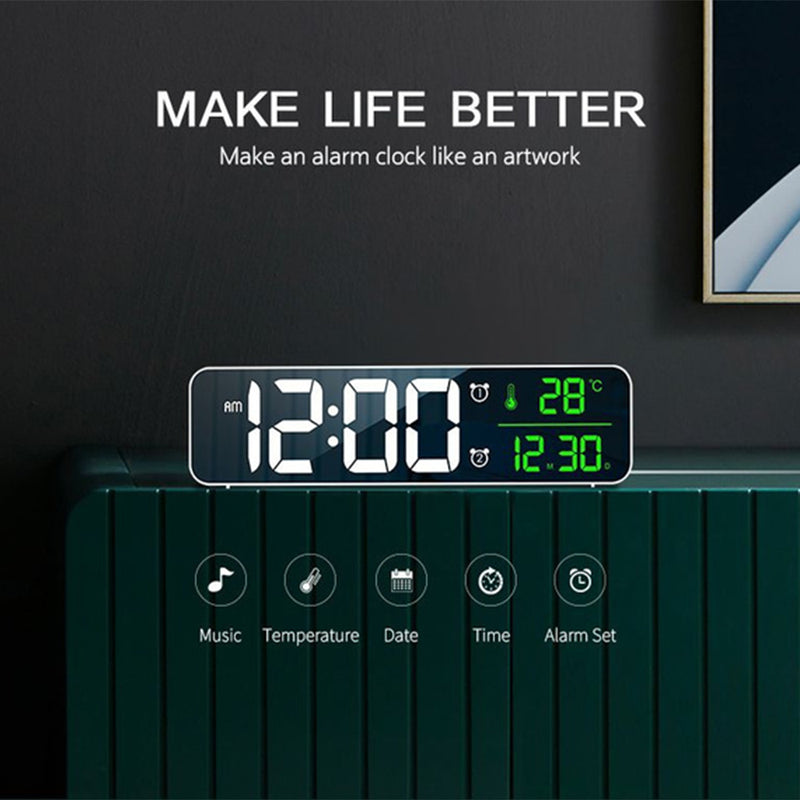 Plugged-in Luminous Large Screen LED Digital Electronic Display Alarm Clock_9