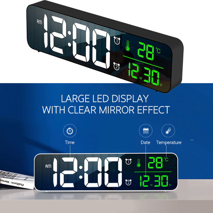 Plugged-in Luminous Large Screen LED Digital Electronic Display Alarm Clock_7