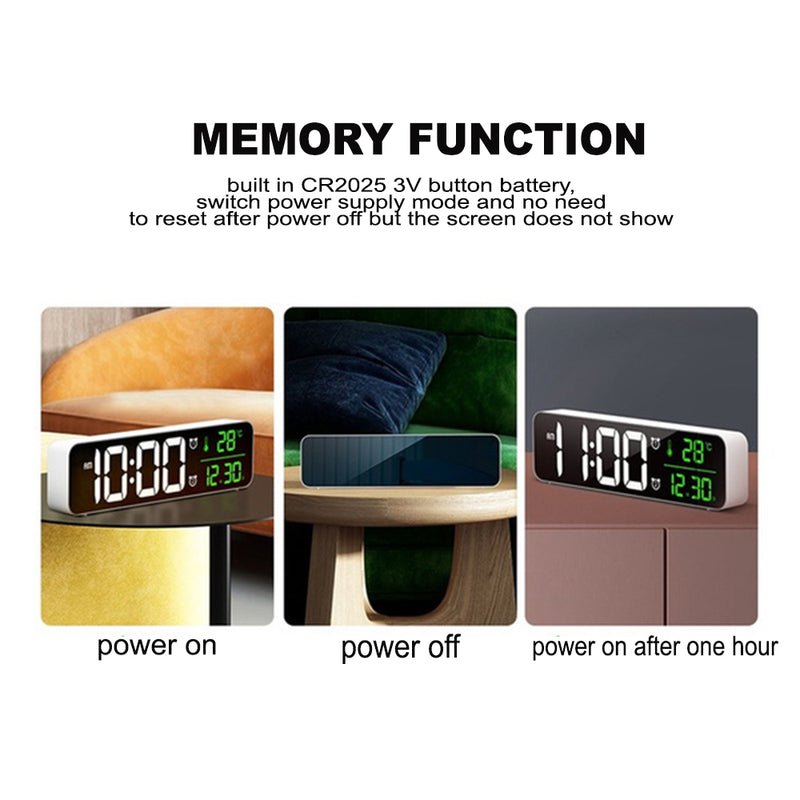 Plugged-in Luminous Large Screen LED Digital Electronic Display Alarm Clock_4