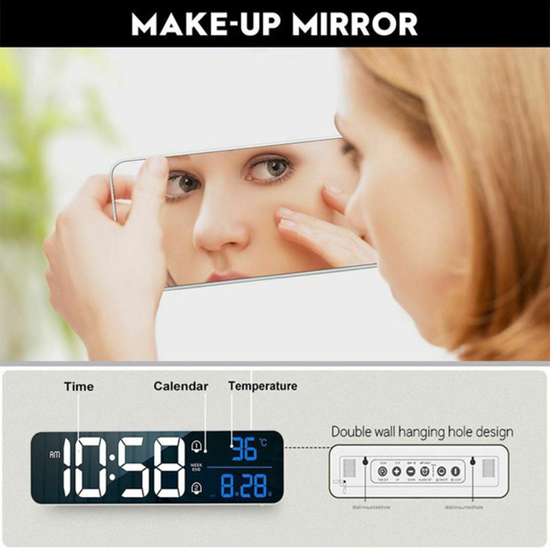 Plugged-in Luminous Large Screen LED Digital Electronic Display Alarm Clock_5