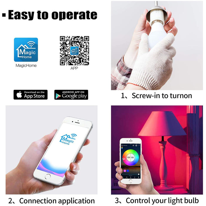Wi-Fi Enabled 9W Color Changing Smart LED Light Bulb APP Ready_5