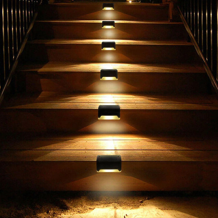 8 Pack of Solar Powered LED Stairway Light Waterproof Ladder Step Light_2