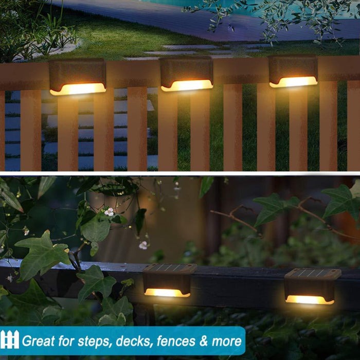 8 Pack of Solar Powered LED Stairway Light Waterproof Ladder Step Light_9