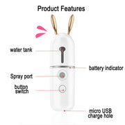 USB Rechargeable Rabbit Nano Mist Sprayer Facial Moisturizer_6