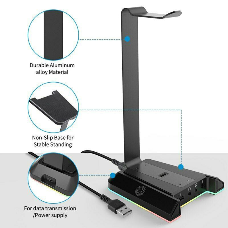 Gaming Headset Stand with 7.1 Surround Sound & USB Ports_6