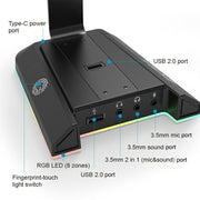 Gaming Headset Stand with 7.1 Surround Sound & USB Ports_7