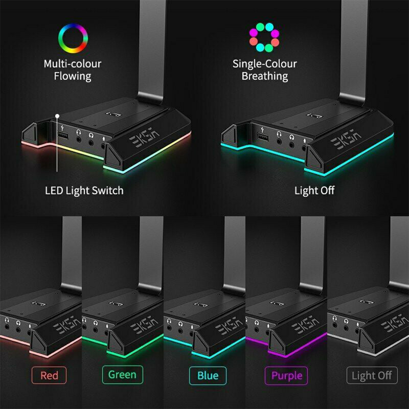 Gaming Headset Stand with 7.1 Surround Sound & USB Ports_8