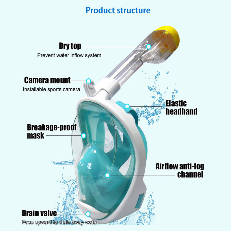 Full Face Dry Diving Mask Adult Silicone Snorkeling Suit_8