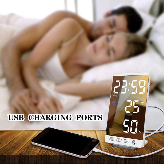 6-inch LED Mirror Touch Button Alarm Clock_5