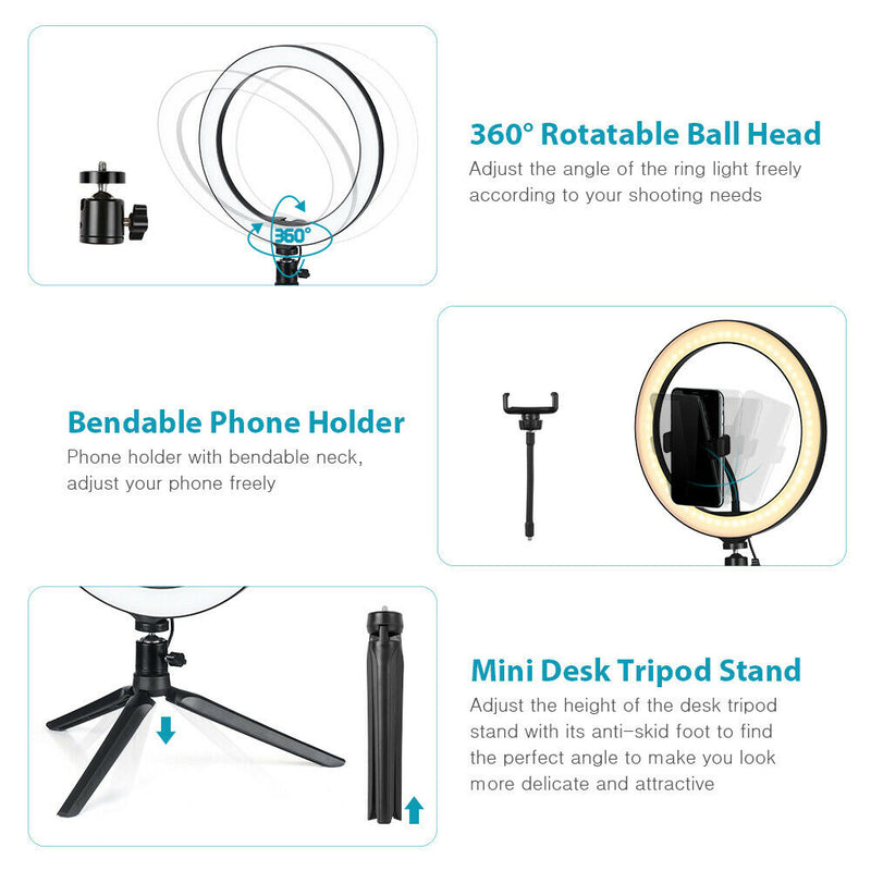26cm Dual-Device Mount LED Fill Ring Light_10