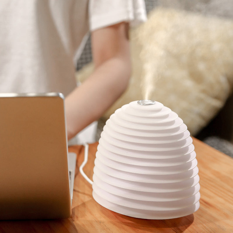 USB Interface Round LED Bedside Night Light Humidifier and Diffuser_3