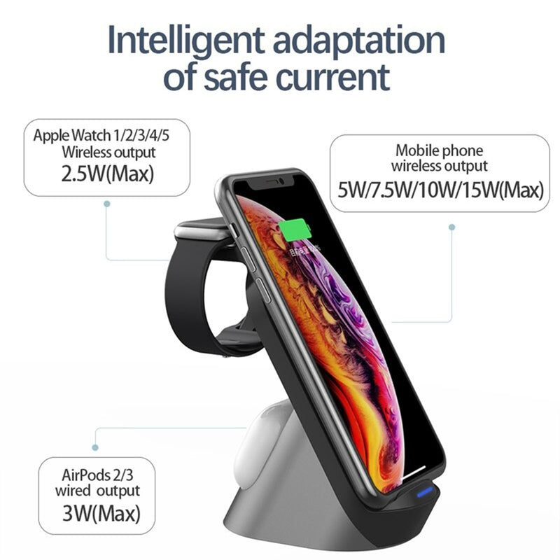 3-in-1 Wireless Vertical Stand Mobile Phone Watch and Headset Charger_7