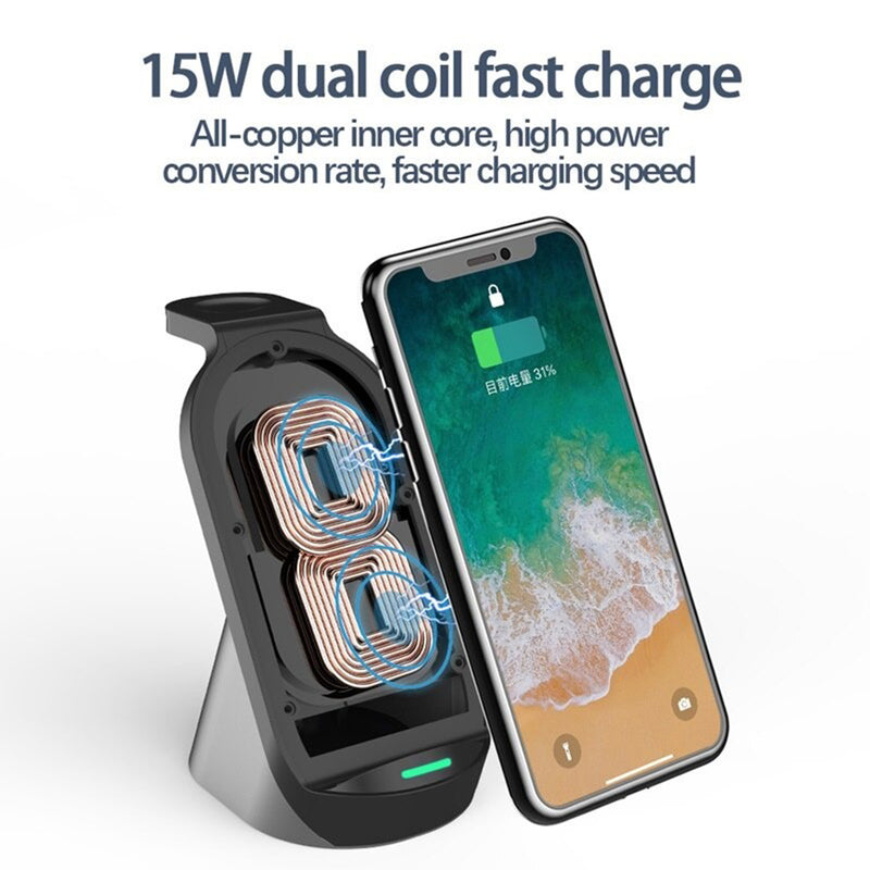 3-in-1 Wireless Vertical Stand Mobile Phone Watch and Headset Charger_1