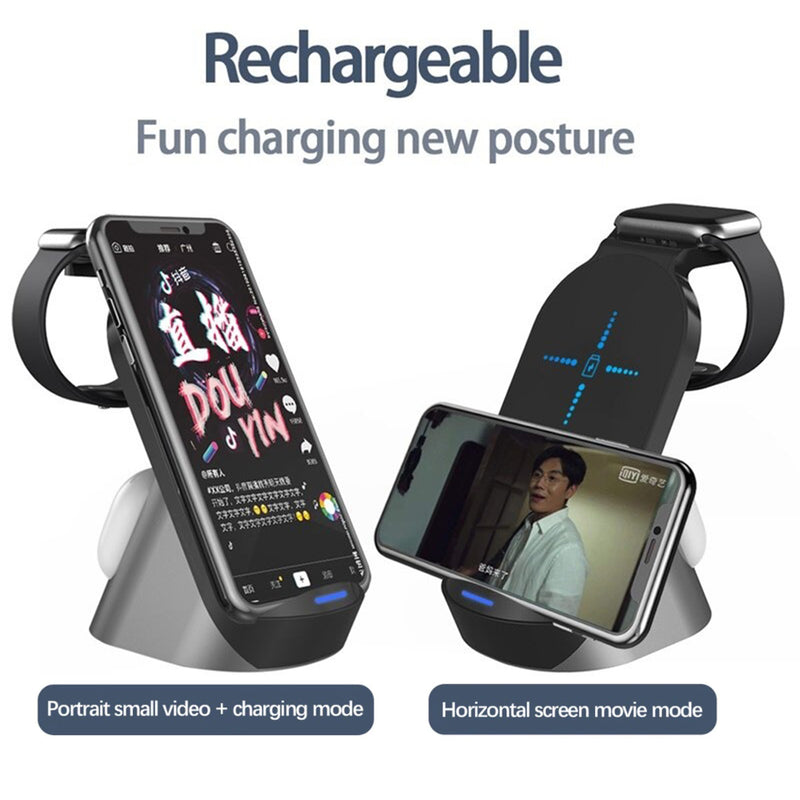 3-in-1 Wireless Vertical Stand Mobile Phone Watch and Headset Charger_3