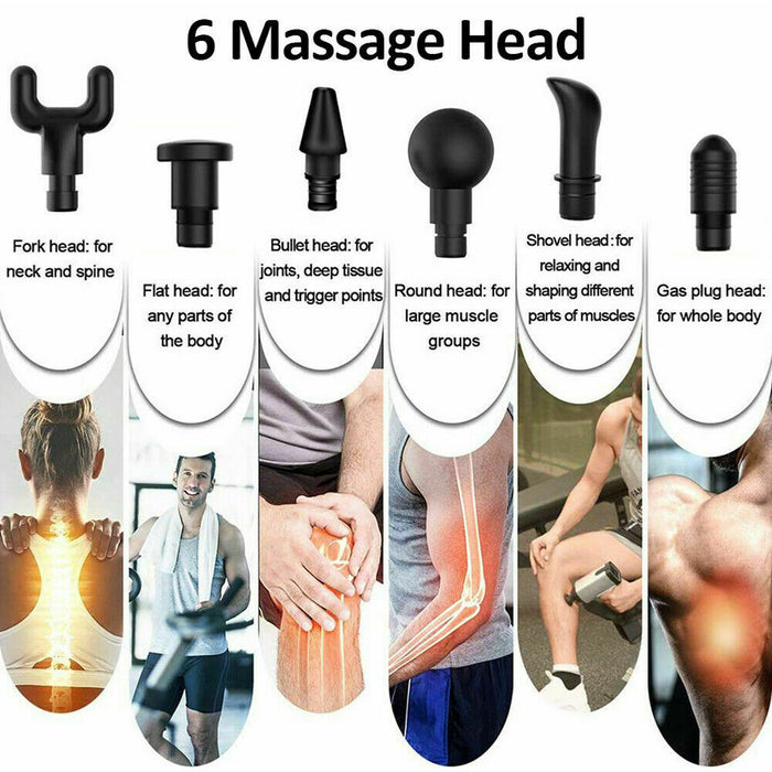 6 Heads Muscle Tissue Massager Percussion Therapy Electric Massage Gun_2