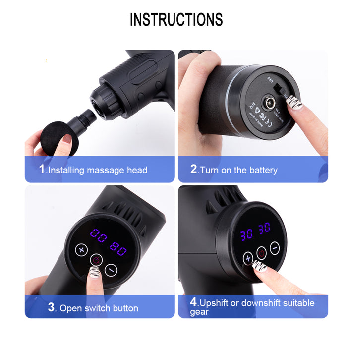6 Heads Muscle Tissue Massager Percussion Therapy Electric Massage Gun_5