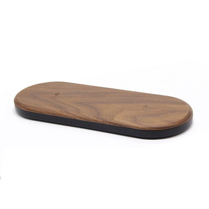 Dual Station Qi Standard Fast Charging Wood Wireless Charger Pad_1
