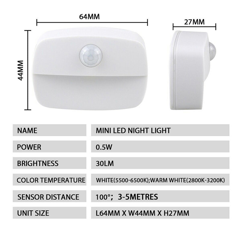 LED Motion Sensor Battery Operated Wireless Wall Closet Lamp Night Light_3