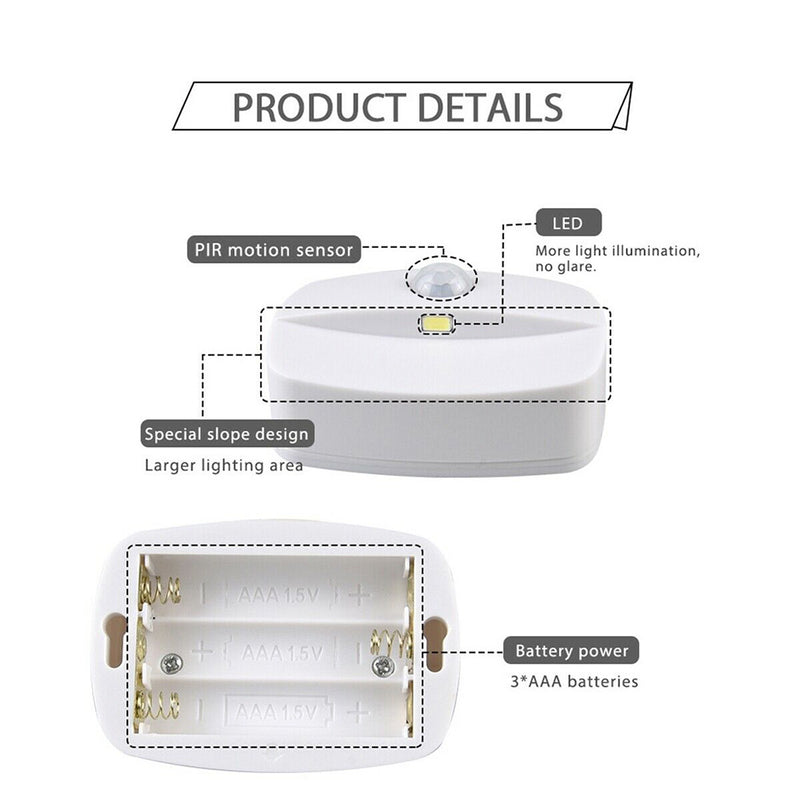 LED Motion Sensor Battery Operated Wireless Wall Closet Lamp Night Light_4