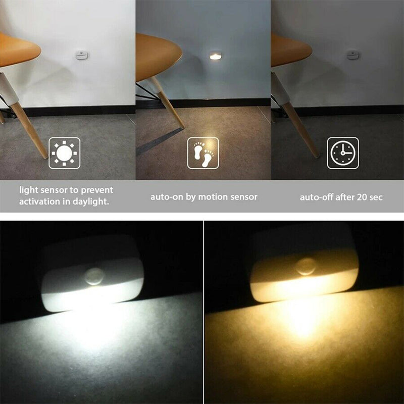 LED Motion Sensor Battery Operated Wireless Wall Closet Lamp Night Light_7