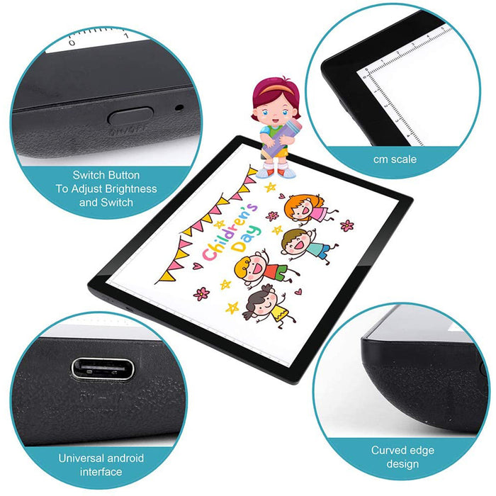 USB Rechargeable A4 Magnetic Pad Guide Light Tracing and Drawing Board_10