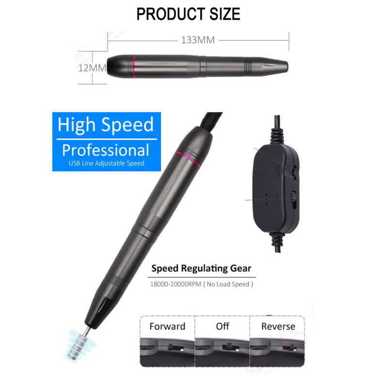 Electric Nail File Manicure and Pedicure Acrylic Nail Drill Set_10