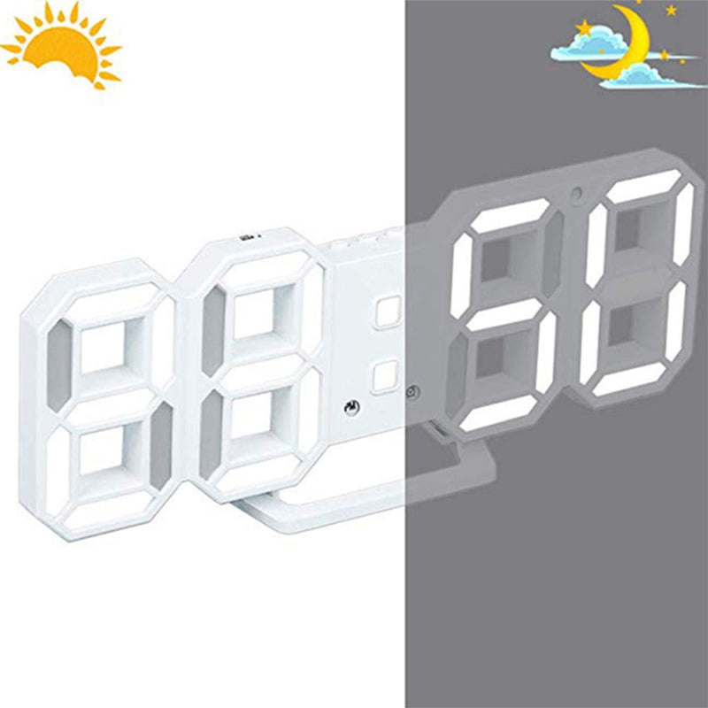 Digital Modern Plugged-in 3D LED Wall and Alarm Clock_7