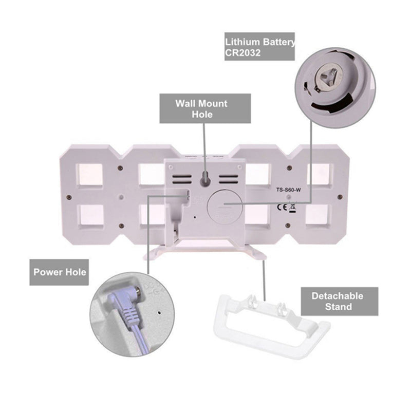 Digital Modern Plugged-in 3D LED Wall and Alarm Clock_10