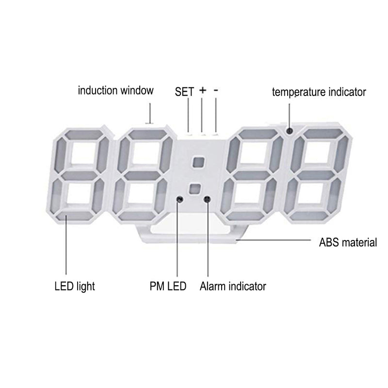 Digital Modern Plugged-in 3D LED Wall and Alarm Clock_4